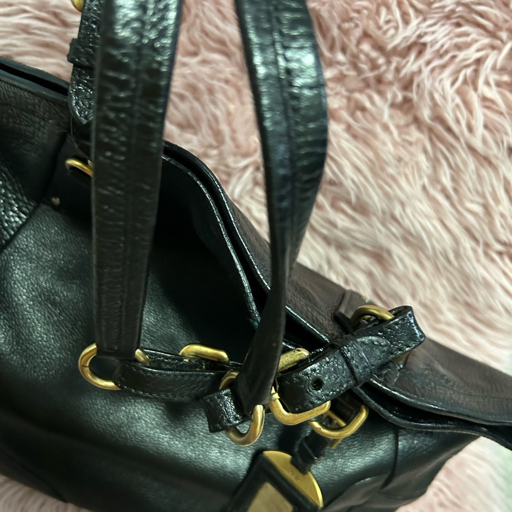 Prada Black Leather Tote with Gold Accents - Picture 7 of 16